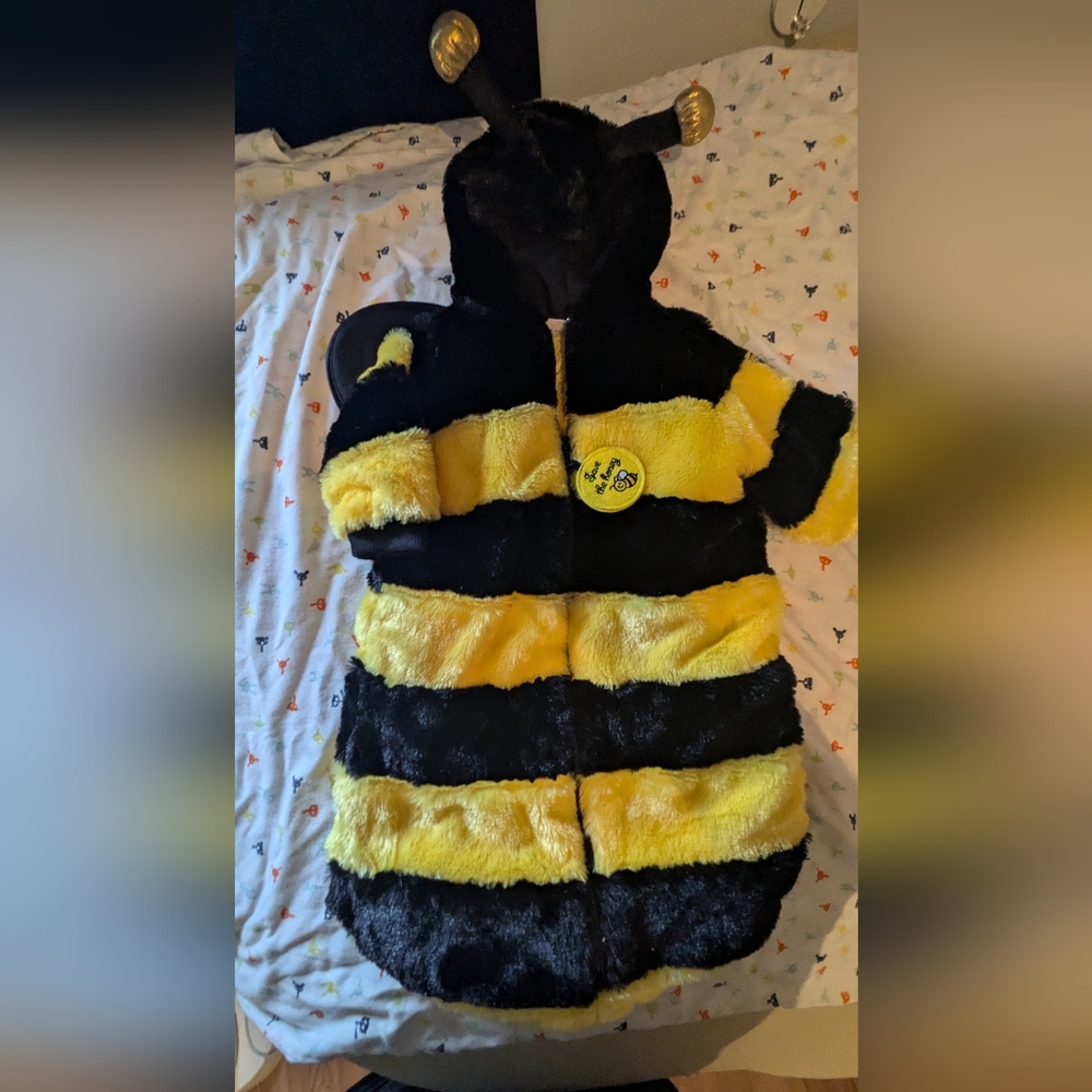 Bumble bee costume, bunting bag style, 3-6 months